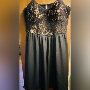 Black Lace Corse Mini Dress - L